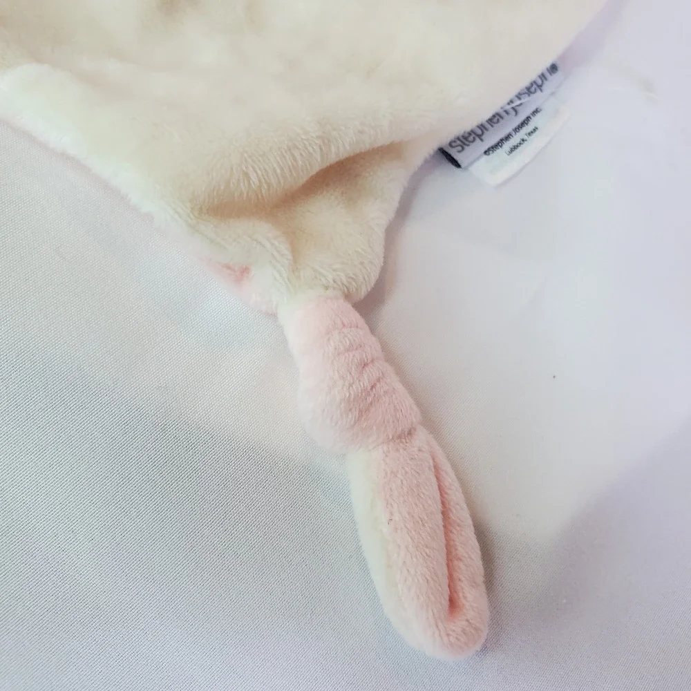 Stephen‎ Joseph Bunny Rabbit Lovey Plush Security Lovie Cream Pink Knotted